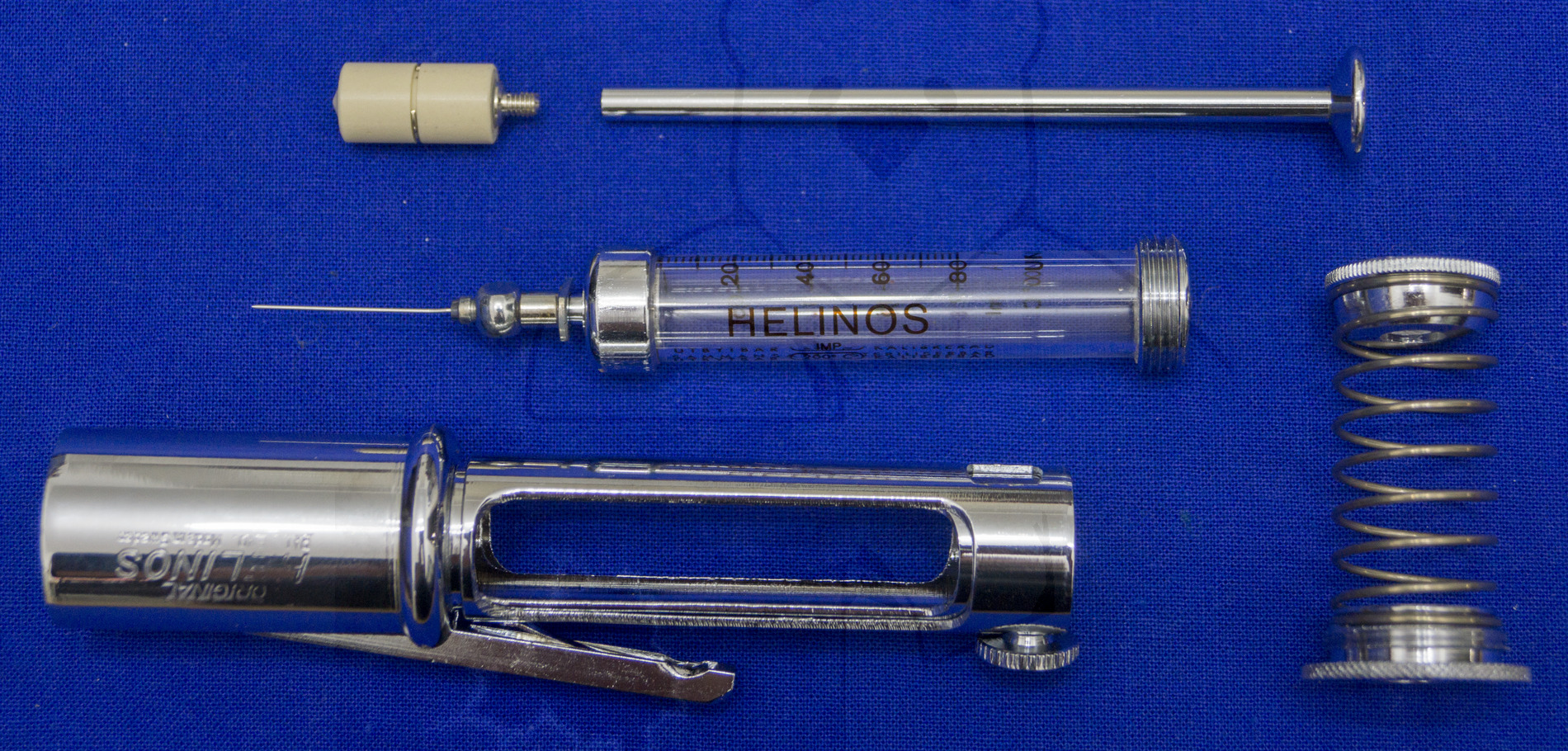 Insulininjektor "Helinos", Mitte der 1950'er Jahre, Bestandteile des Injektors